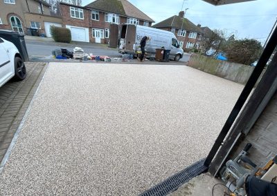 New resin-bound driveway installation in progress