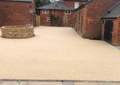 Newly installed resin-bound driveway surface
