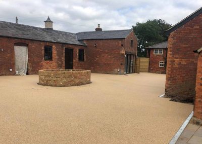 Newly installed resin-bound driveway surface