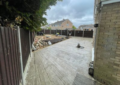 Construction site with unfinished surface