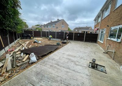 Construction site with unfinished surface