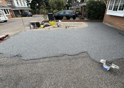 Resin bound driveway installation in progress