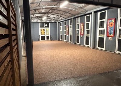 Newly installed resin-bound surface