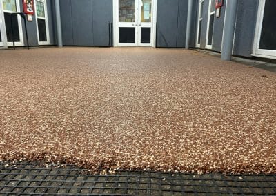 Newly installed resin-bound surface