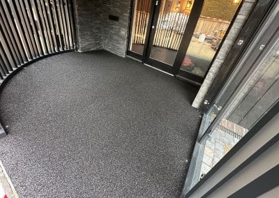 Newly installed resin-bound surface