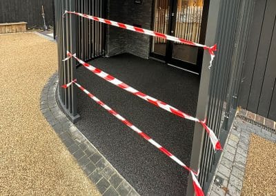 Newly installed resin-bound surface