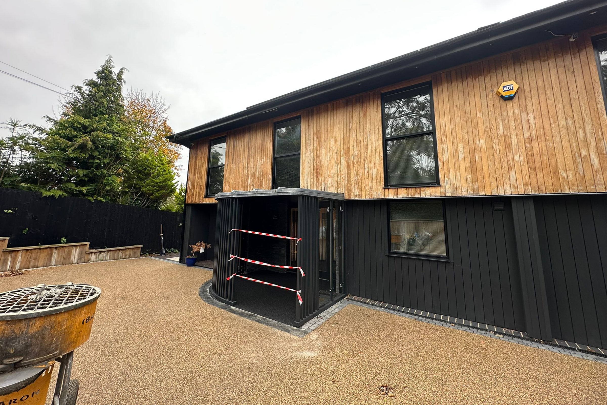 Newly installed resin-bound surface