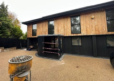 Newly installed resin-bound surface