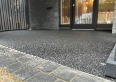 Newly installed resin-bound surface